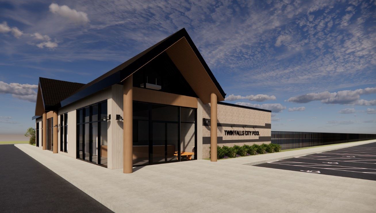 Picture of preview of what the Pool Building will look like after remodel