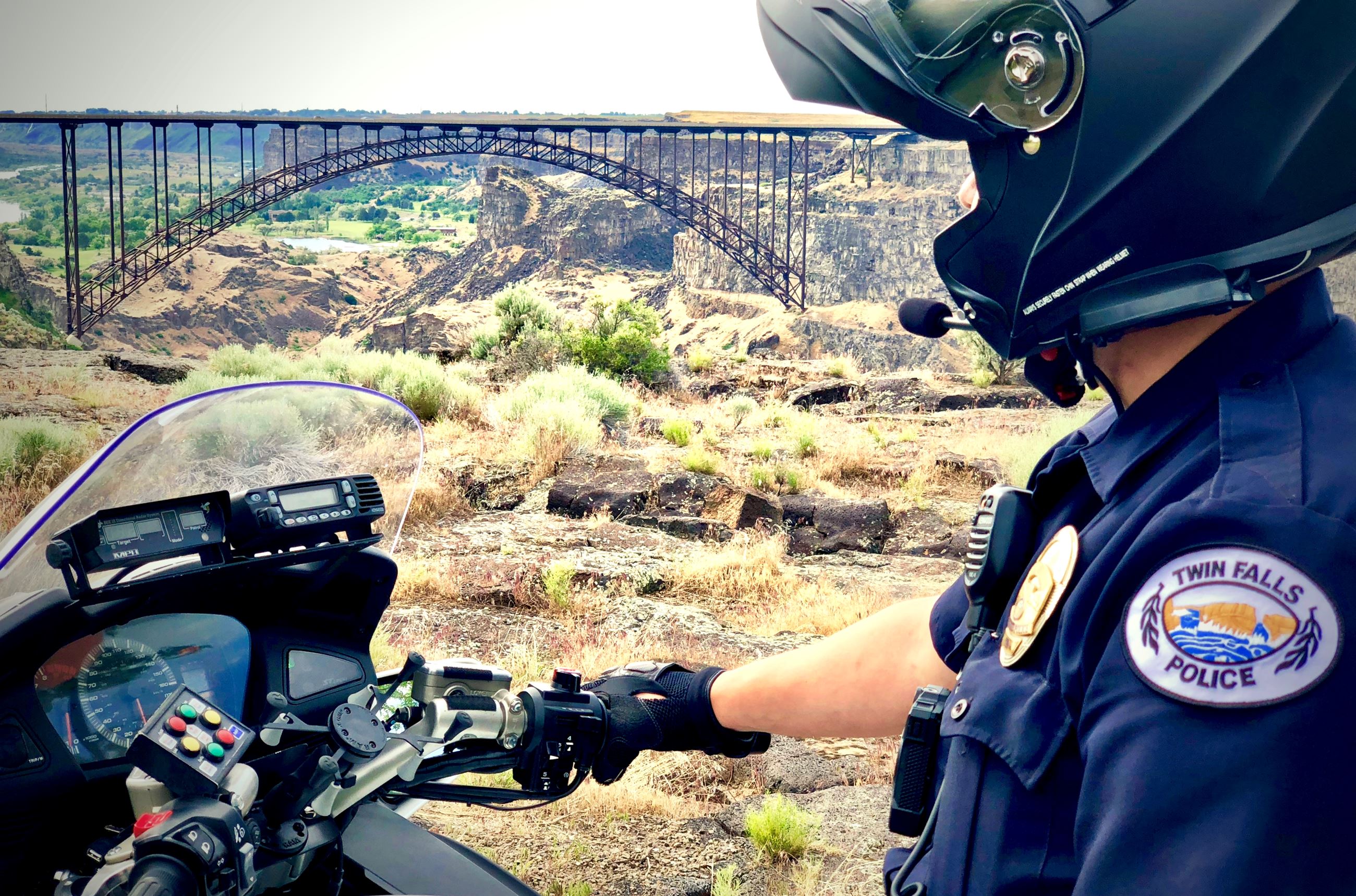 Twin Falls Police Patrol by Perrine Bridge